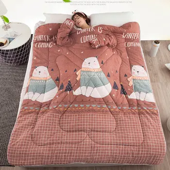 

1 Pcs Lazy Quilt With Sleeves Warm Thicken Blanket Multifunction For Home Winter Nap FEA889