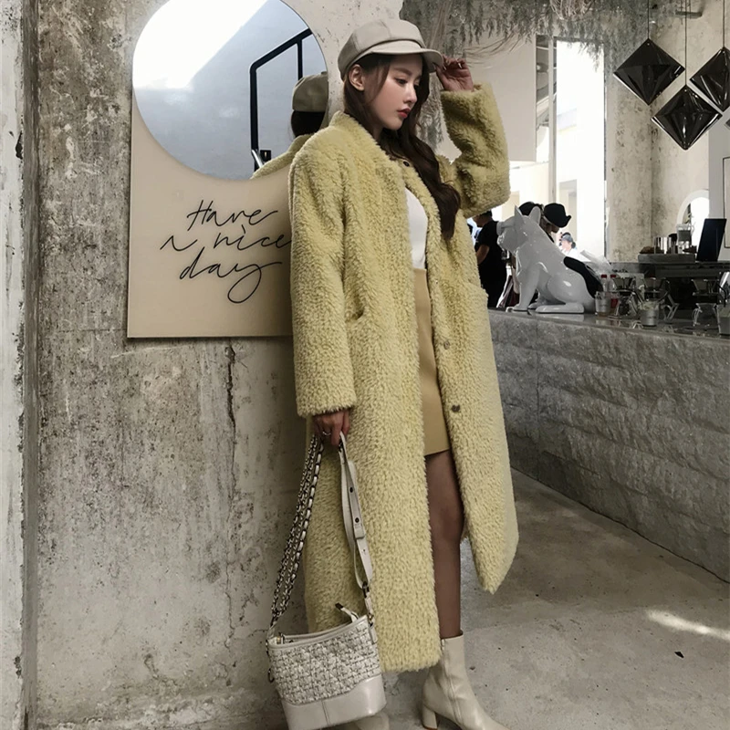 Winter Women Thick Warm Long Faux Fur Coat Female Brand High Quality Fluffy Fur Jacket Plus Size Loose Parkas teddy coat LY711