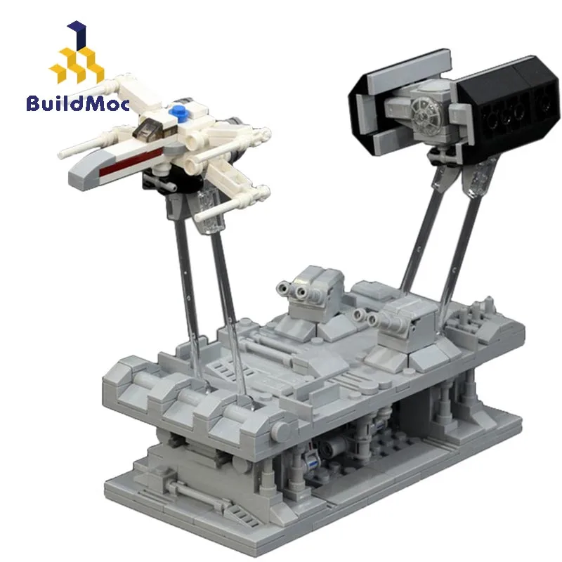 Star Movie Moc Navicella Spaziale A Manovella X-Wing Fighter Tie Bomber Trench Run Inseguimento Diy Building Blocks Giocattoli Per Bambini Regalo