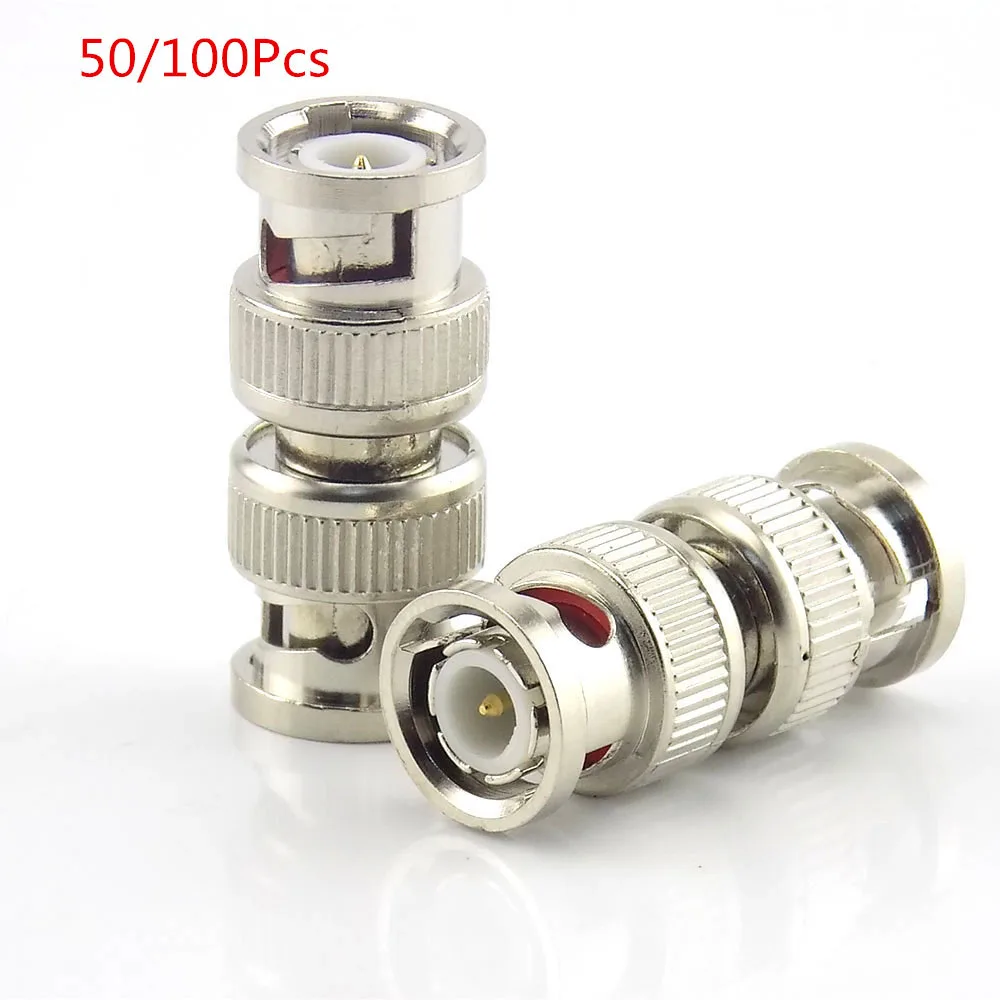 

50pcs 100Pcs Bnc Male To Bnc Male Connector Coupler Cctv Accessories Splitter Plug Adapter For Rg59 Cctv Cable Adapter K09