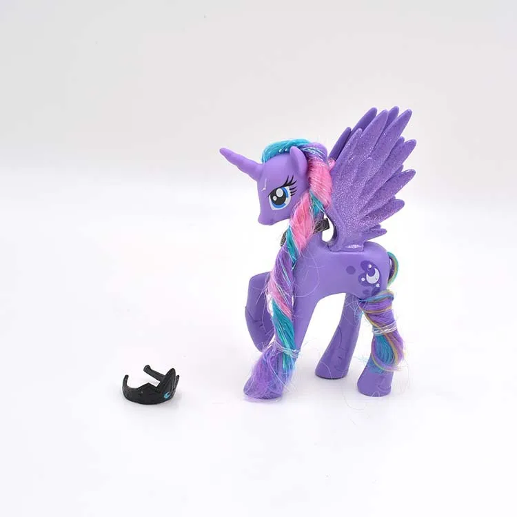 Единорог "Лошадка Радуга" My Little Horse в виде милого героя аниме мультфильм животных Волшебная кукла фигурку модели на день рождения игрушки для детей - Цвет: zi yue liang