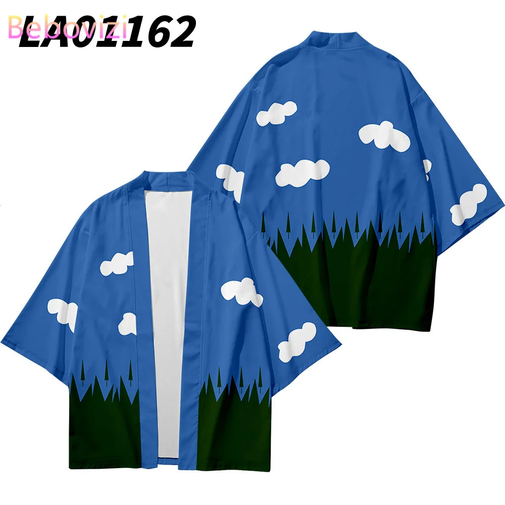 Plus Size XXS-6XL Cloud Print Loose Japanese Streetwear Cardigan Women Men Harajuku Haori Cosplay Kimono Top