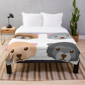 

Printed Throw Blanket Sherpa Fleece Soft Blanket Flannel Rug Home Decoration For Bed Drop Shipping Four Ferret Faces