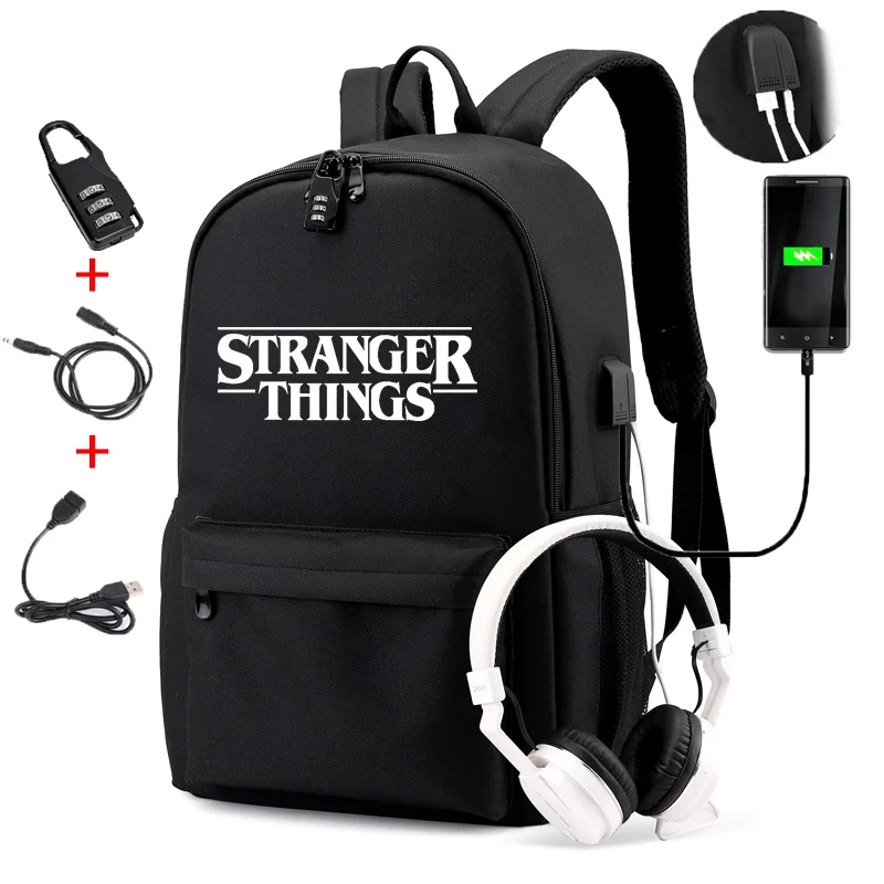 Style E IMIDO странные вещи рюкзаки для школы студентов зарядка через Usb большая емкость дорожная сумка дышащий плечи рюкзак - Цвет: Style E