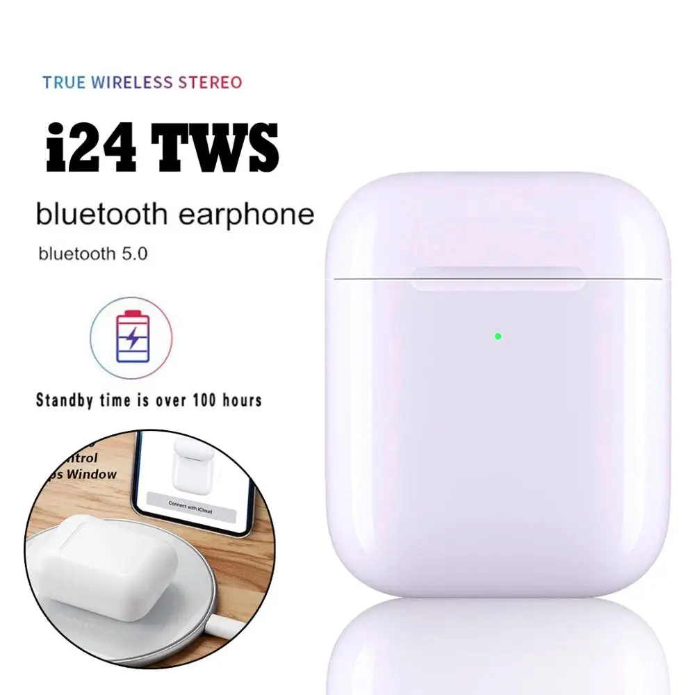 

I24 tws mini bluetooth earphone Wireless touch control headset Air2 3 pro 1: 1 replica Pop up earbuds sport earphones pk i21