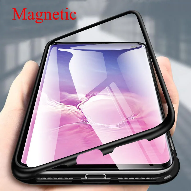 

Magnetic adsorption metal single-sided glass back cover For Samsung A51 A50 A71 A70 A40 A31 A30 20E A91 A01 A81 A70S A40S A10