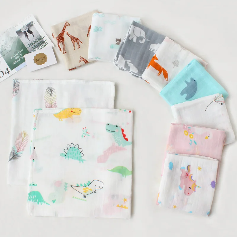 Baby Blankets Newborn Super Soft Bath Swaddle Kids Muslin Organic Cotton Fabric Stuff Girl Boy Burp Cloth Towel Monthly Wrap 2
