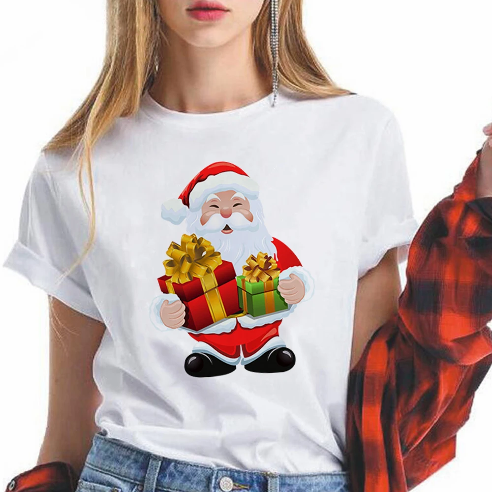 

Aesthetic New Santa Claus Cortoon Print Women T-shirt Fashion Streetwear Christmas Costume Tops High Quality Comfortable Tshirt