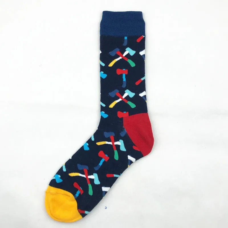 Moda Mulaya Wo мужские счастливые носки 16 цветов с изображением животных, геометрических сорняков, новые носки, чёсаные хлопчатобумажные забавные носки, мужские носки большого размера