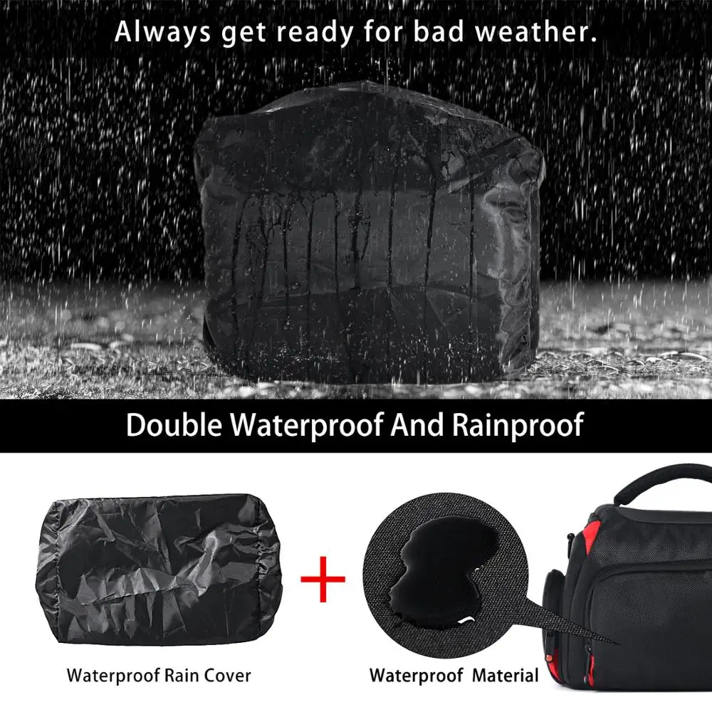 Fusitu Waterproof Digital Camera Bag Professional DSLR Camera Shoulder Bag Video Case For Sony Lens Canon Nikon Pouch camera case