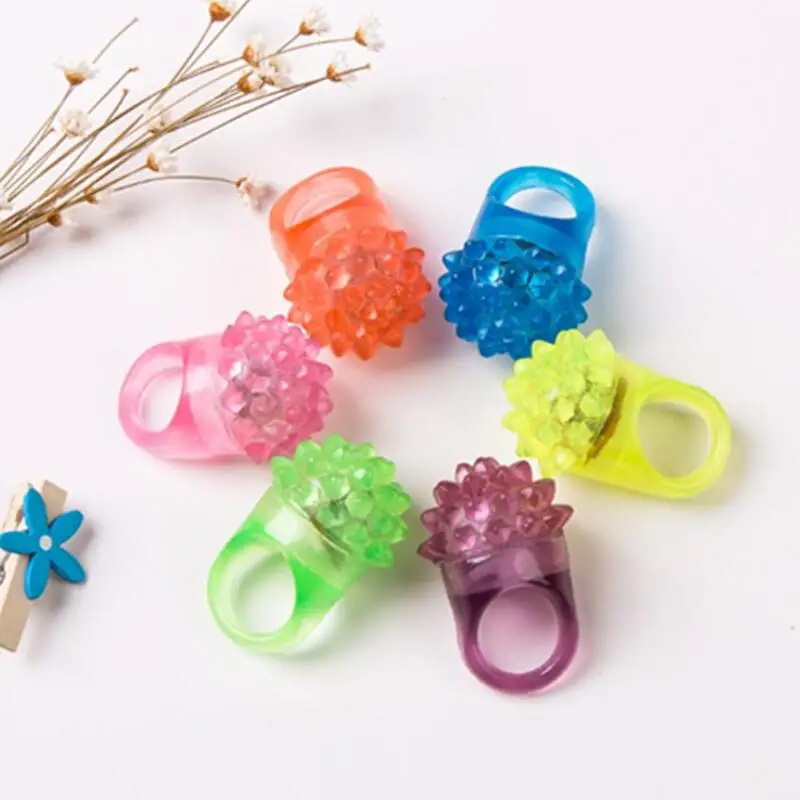 Flashing Bubble Ring Rave Party Silicone Cheer Prop Cheer Prop Finger Lamp Blinking Soft Jelly Glow Led LX8530