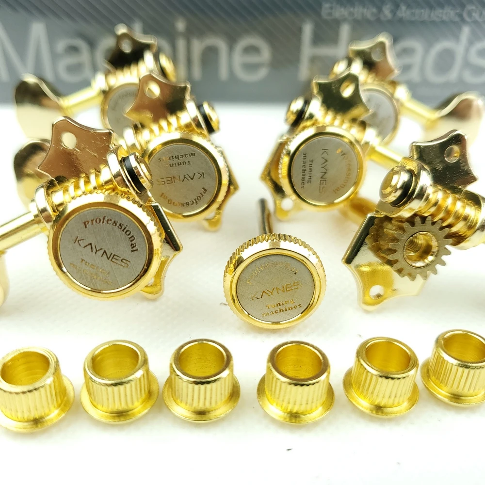 NEW Vintage 1:16 Open Gear Locking Tuning Pegs Gear Butterbean Guitar Machine Heads Tuners Gold