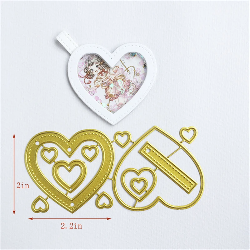 Heart 3 шт./компл. прямоугольные штампы Kscraft Layering рамка высечки для изготовления карт скрапбукинга рождественское благодарение Крафтовая окраска - Цвет: Heart
