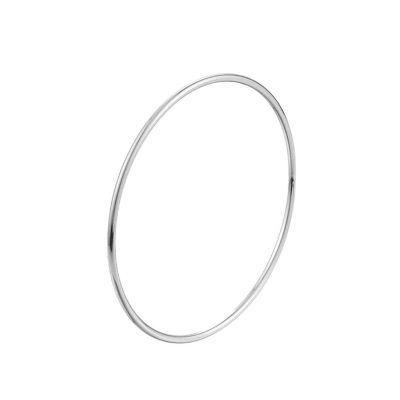 2mm Stainless Steel Single Thin Wire Circle Round Bangle Bracelet Women Simple Classic Jewelry Gold Silver Color 55cm 60cm 65cm 4