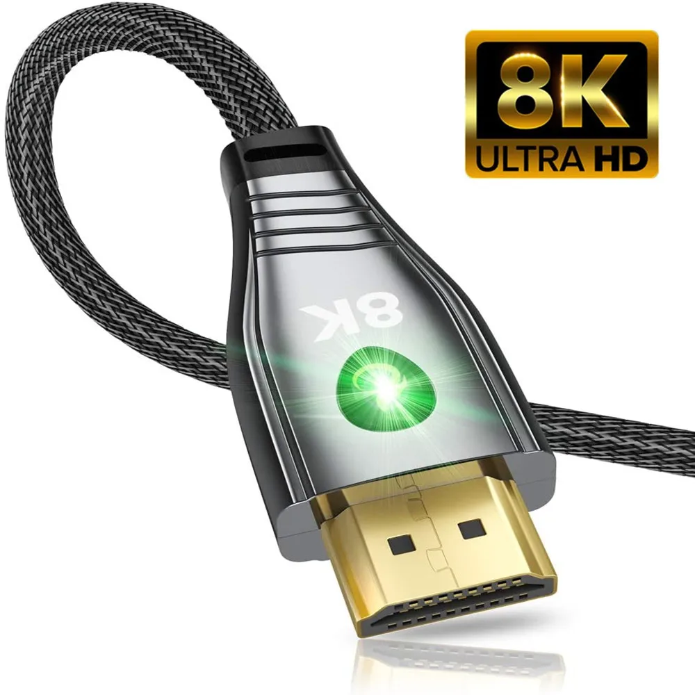

LED HDMI 2.1 Cable 8K@60hz 4K@120hz HDCP 2.2, HDR, ARC High Speed 48Gbps HIFI sound quality Audio Dynamic HDR for Ps5/Ps4/ps3