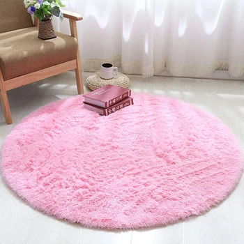 

Delicate 120 X 120cm Fluffy Round Rug Mat Classic Texture Creative Design Living Room Bedroom Soft Short Plush Floor Carpet