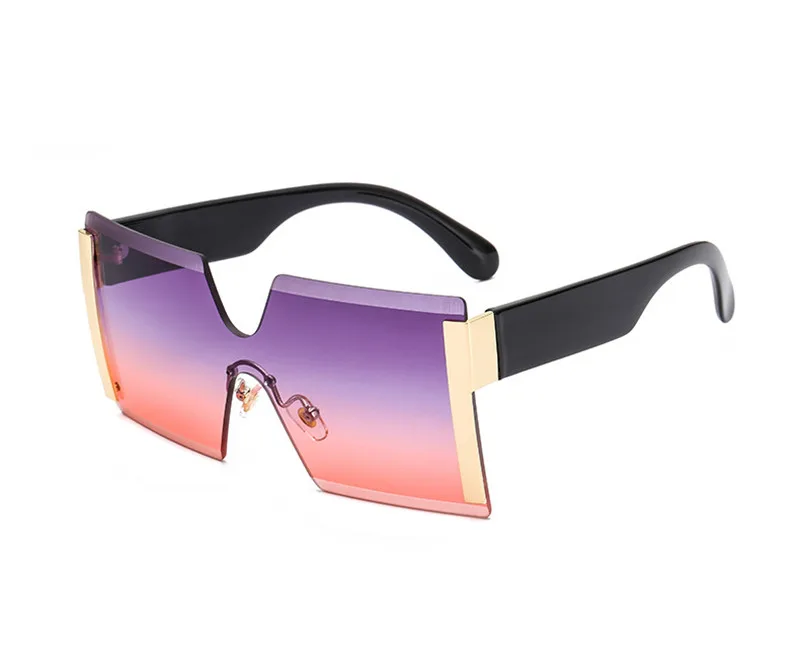 Новые бескаркасные квадратные индивидуальные цельные солнцезащитные очки трендовые Модные мужские и женские солнцезащитные очки в большой коробке