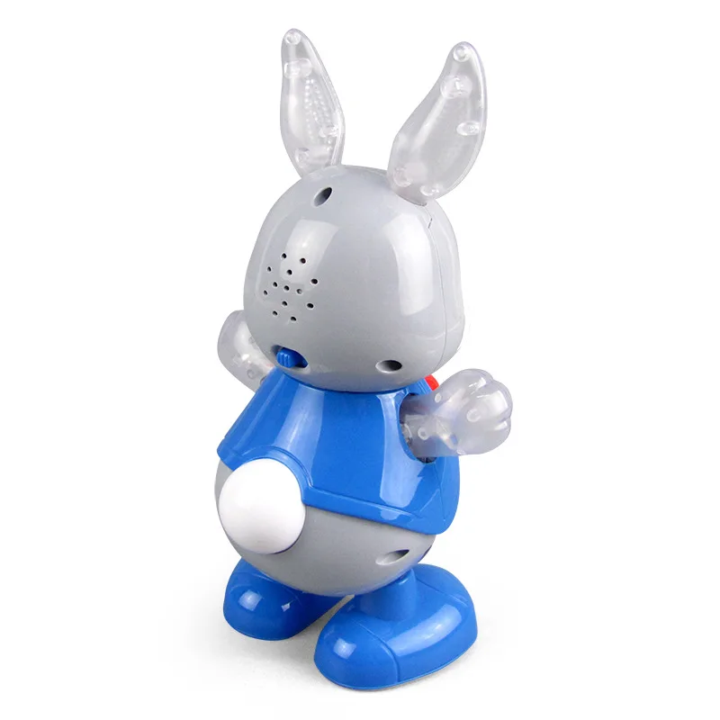 Sharplace Animal Figurine Solaire Powered Dancing Animal Figure Toy Voiture Tableau Maison Decor Lapin Bleu 