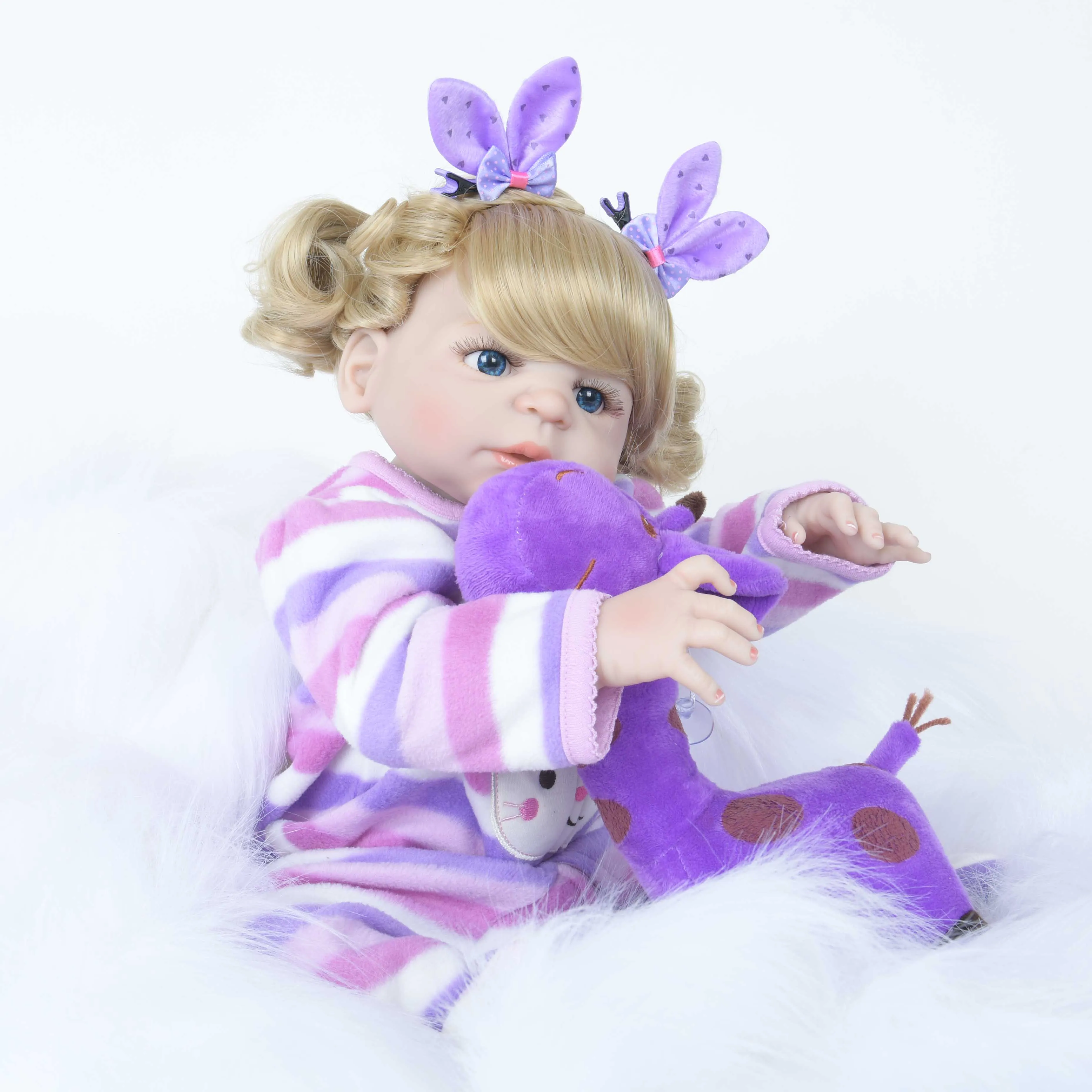 2" Мягкая силиконовая Детская кукла жизнь Bebe Кукла реборн игрушка для ванны Реалистичная новорожденная Детская кукла «Принцесса» Реалистичная кукла для новорожденного 55 см