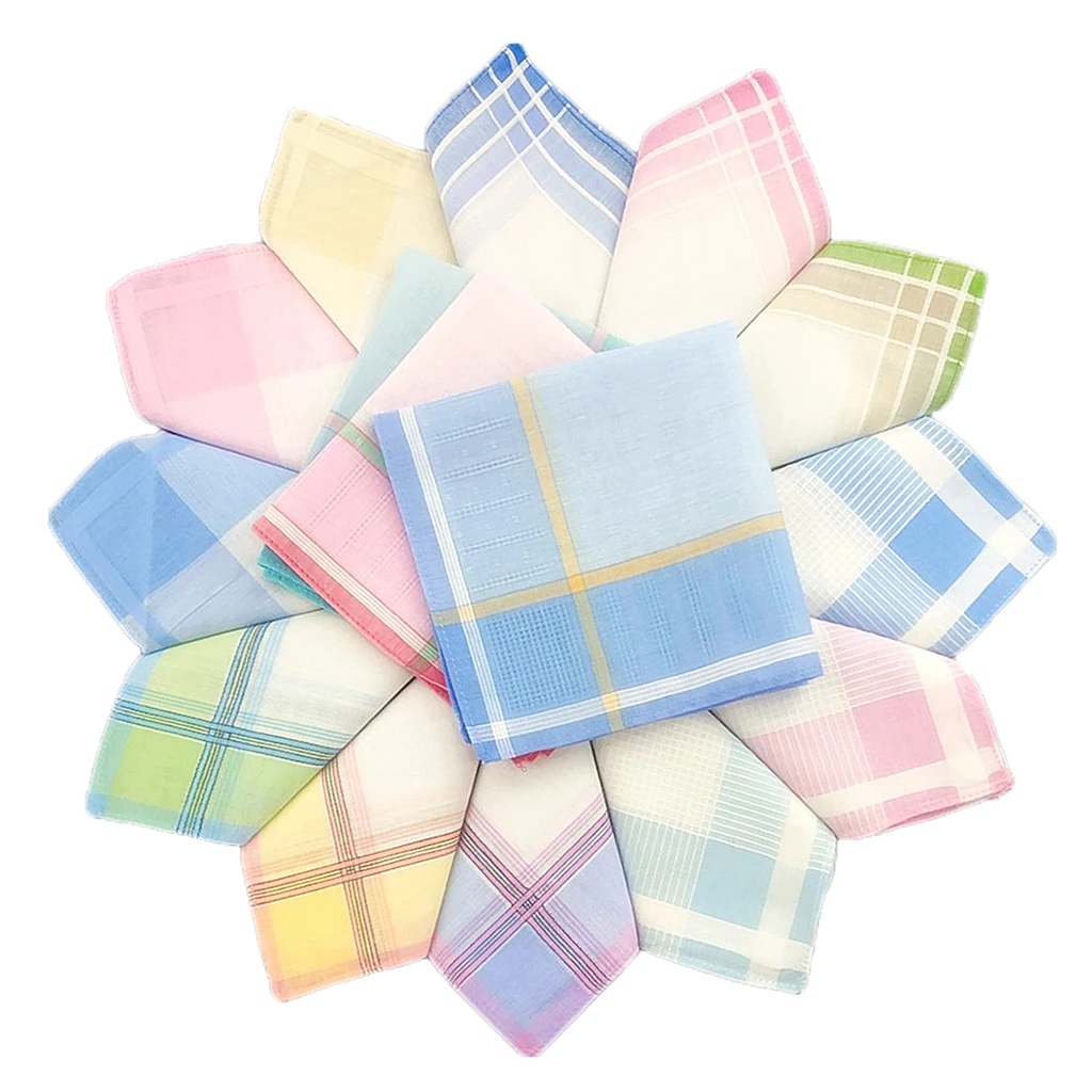 Mini Handkerchief 12 Pieces of Cotton Handkerchiefs for Men And Women 30cm