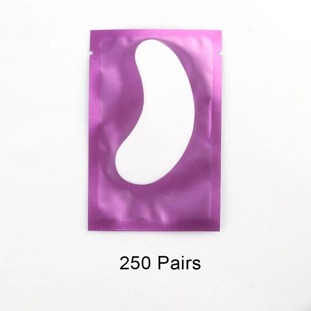 50/100/150/250 накладные ресницы накладки для наращивания подушечки для ресниц под глазами накладки без ворса наклейки для ресниц косметические обертки - Цвет: 250 pairs purple