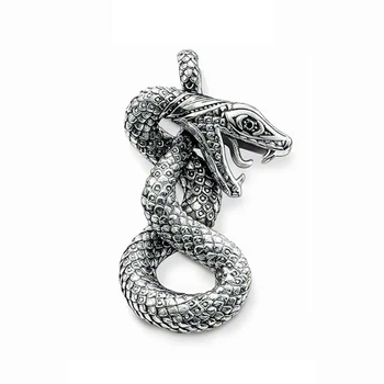 

Boa Constrictor Snake Pendants Black CZ 925 Sterling Silver Thomas Style DIY Jewelry Making for Necklace Accessories Women Men
