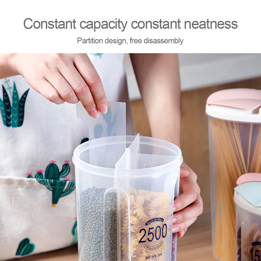 

Large Capacity Transparent Plastic Storage Jar With Seal Cover Refrigerator Food Preservation Container Kitchen Supplies Storage