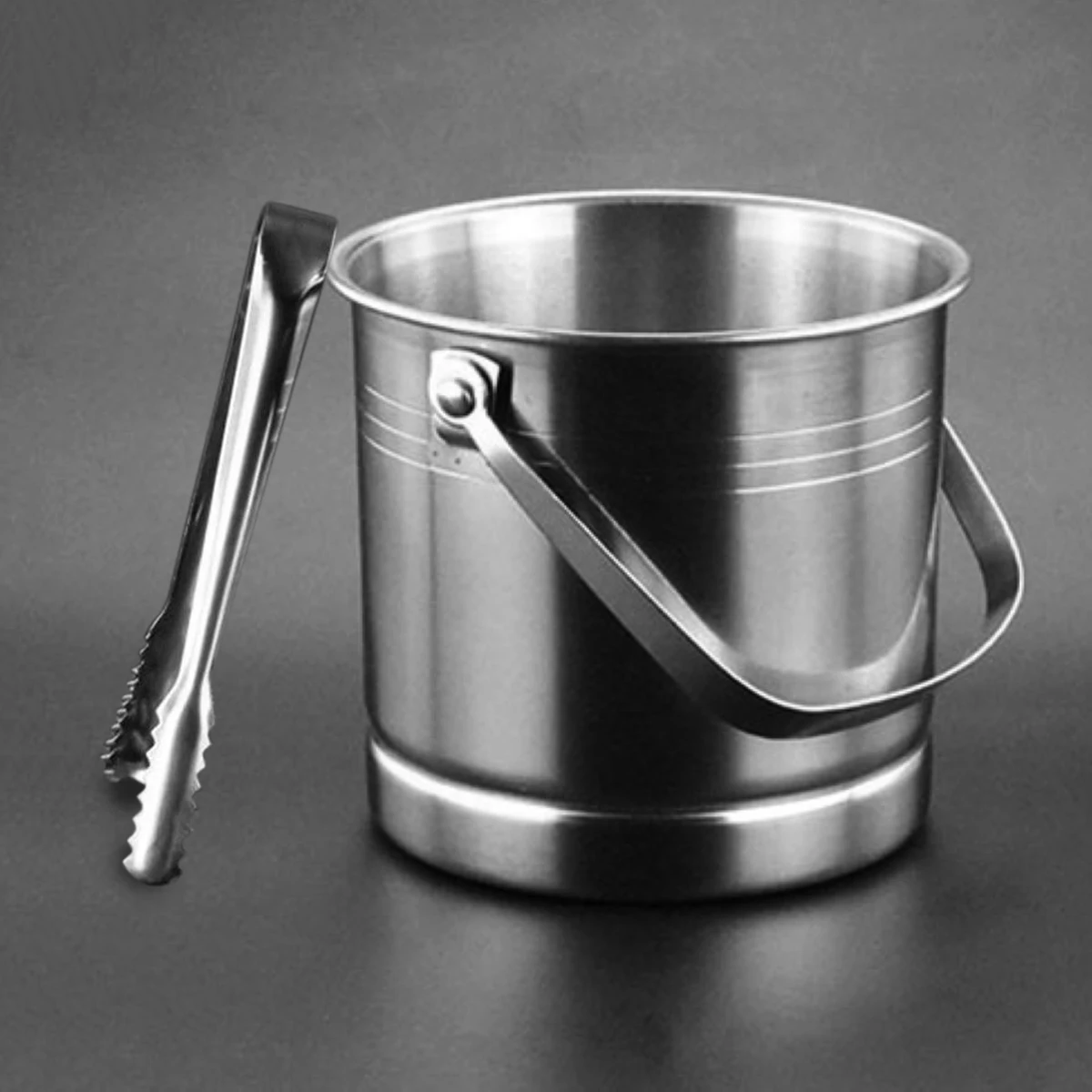 1L Bar Ice Bucket Stainless Steel Champagne Bucket Wine Bucket Barrel