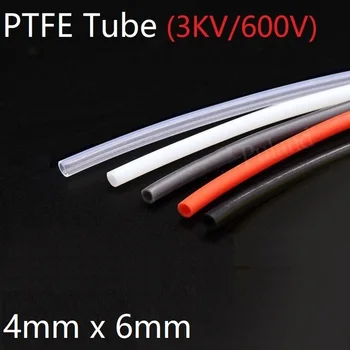 

PTFE Tube ID 4mm x 6mm OD F46 Insulated Capillary Heat Protect Transmit Hosing Rigid Pipe Temperature Corrosion Resistance 600V
