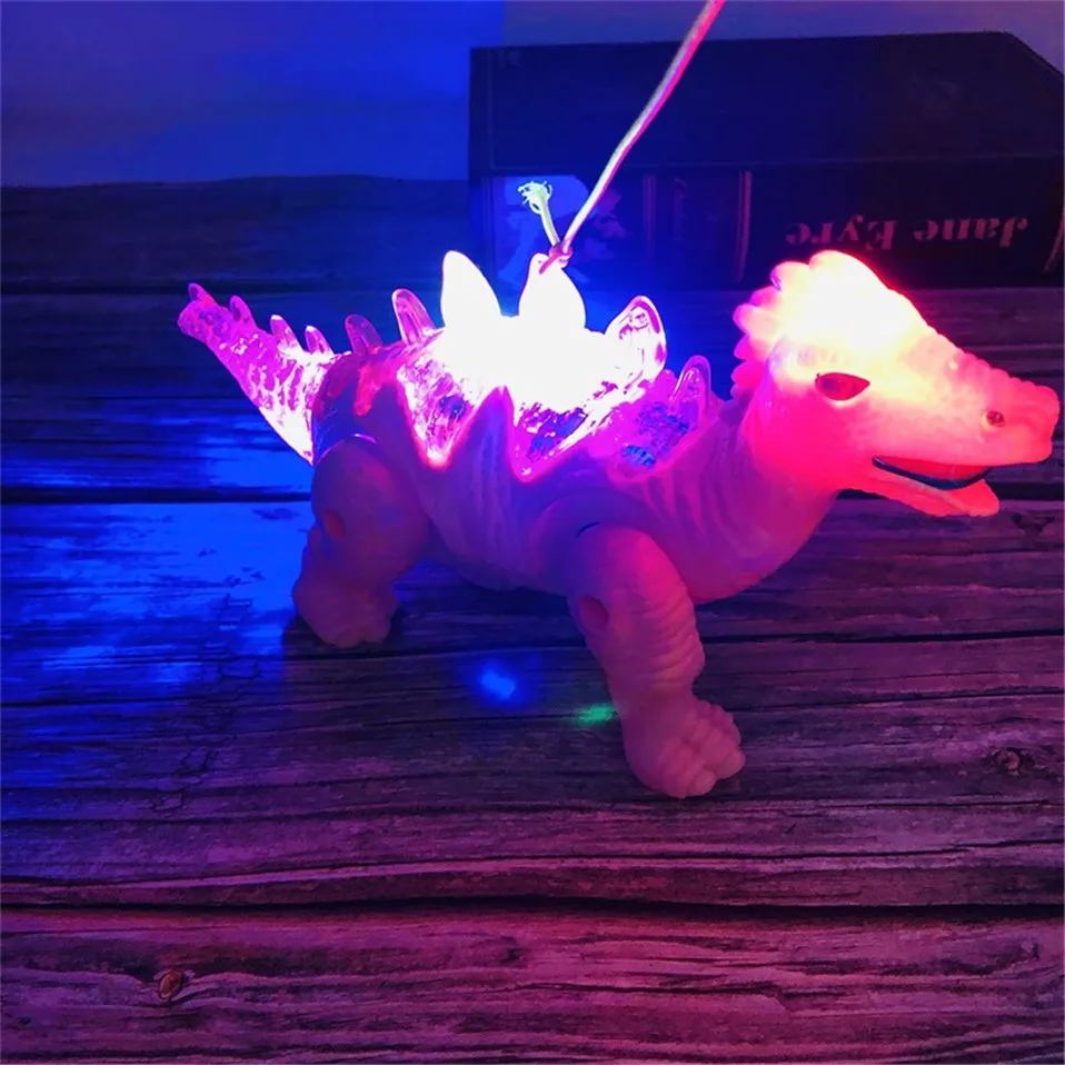 

Funny Kids Toy LED Light Dinosaurs Educational Plastic Simulation Dinosaur Model Electric Walking Sound Light Toys