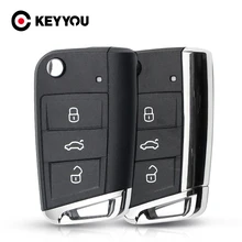Keyyou 3 botões modificado dobrável flip remoto chave do carro escudo keyless caso para volkswagen vw golf 7 gti mk7 skoda octavia a7 assento