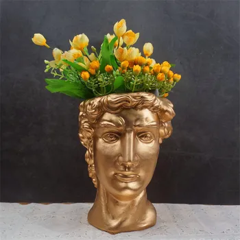 

Creative Figure FlowerPot David Head Man God Home Living Room Retro Plants Flower Pot Ornaments Craftwork M3943