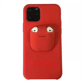 

2 IN 1 Silicone Phone Case for IPhones 11 Pro Case Xs Max XR X Funda 2 In 1 Unqiue AirPods Case Holder Earphone Cover