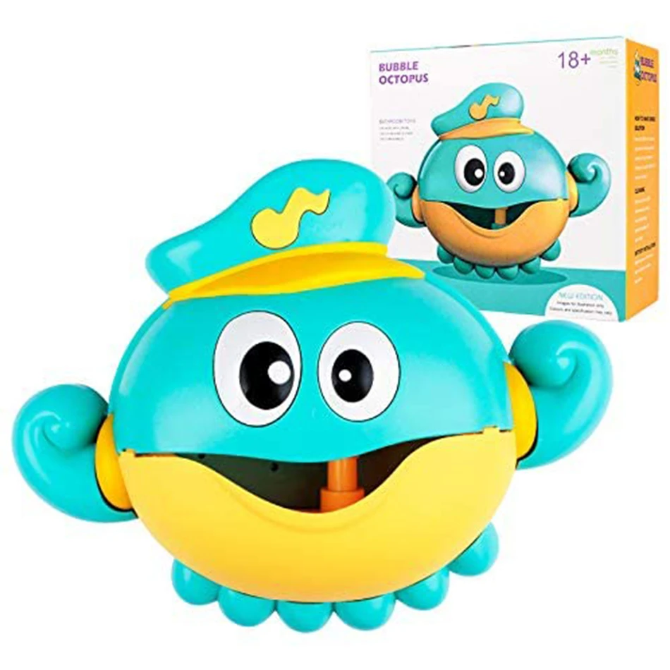 Baby Bath Toys Bubble Machine Crabs Frog Music Kids Bath Toy Bathtub Soap Automatic Bubble Maker Baby Bathroom Toy for Children 12