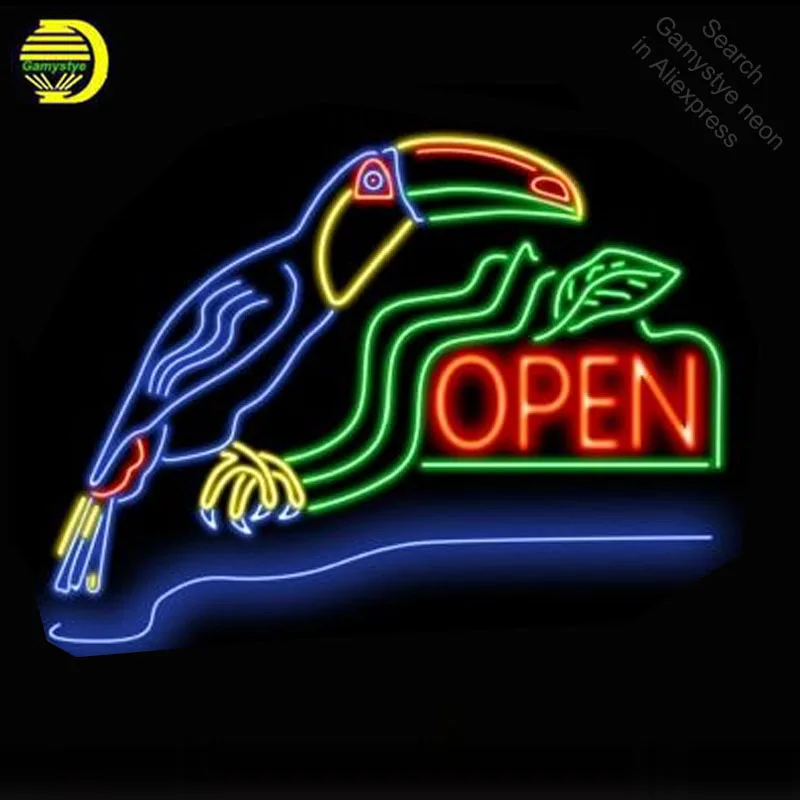 Неоновая вывеска для попугая открытые неоновые лампочки ручной работы неоновая