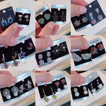 

30 Pairs/lot luxury fashion women earrings wholesale cute simple style women jewelry earrings lot 201105-33