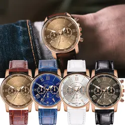 Ретро мужские деловые часы кожаный полосатый ремешок кварцевые наручные часы хронограф тонкая Дата мужские часы подарок Regolio masculino