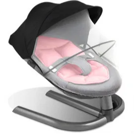Gray chair pink mat Детское кресло-качалка из алюминия для новорожденных, детское кресло-качалка, детская корзина для сна, автоматическая Колыбель для малышей - Цвет: Gray chair pink mat
