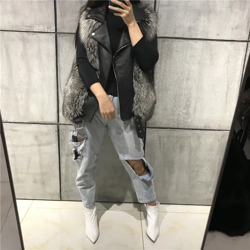 ladies fur vest women real fur vest natural fur gilet