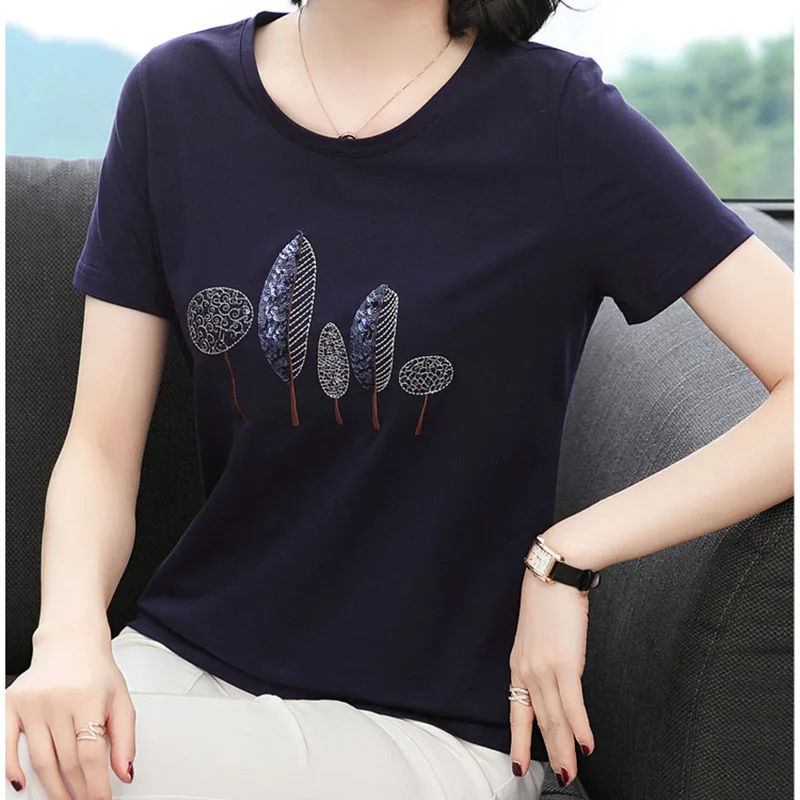 Vetement femme 2020 Летний стиль футболка для женщин футболки женская camiseta в алмазах ropa
