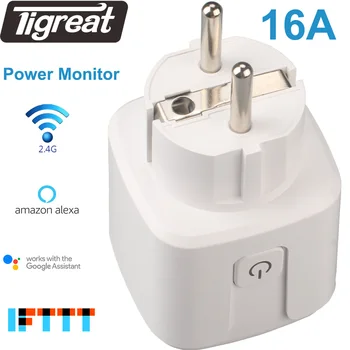 

Wifi Socket Smart Plug EU Power Monitor Remote Control Timer 16a Wireless Adapter Alexa Google Home Mini Switch Wi-fi outlet