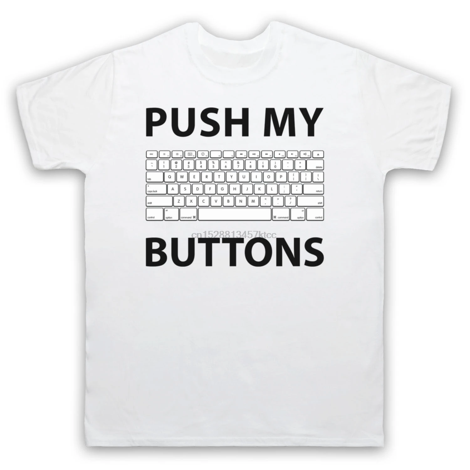 Забавная Мужская и женская футболка с надписью PUSH MY BUTTONS COMPUTER GEEK KEYBOARD из 100% хлопка