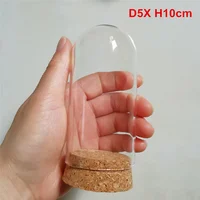 72 x Glass Dome Cover Cloche Bell Jar With Round Cork Base Table Garden Wedding DIY Display Case D5X H10cm 1
