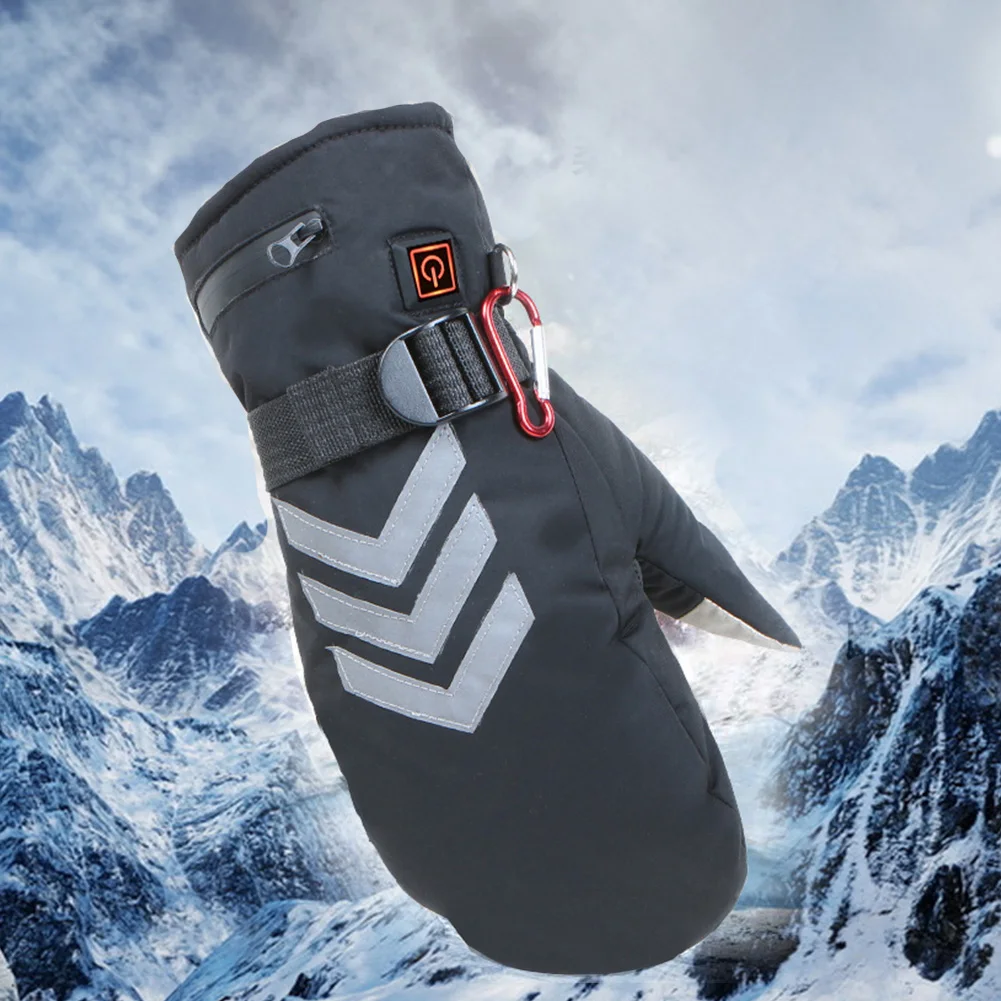 

Men Outdoor Skiing Windproof Winter Warm Cycling Heating Gloves Reflective Hiking Three Speed Temperature Electric Rechargeable
