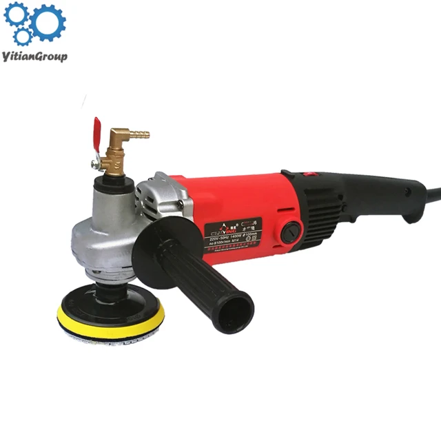 $76 Electric 1400w marble granite wet Stone Polisher grinder sander Hand Grinder Water Mill Variable Speed c/w 7 pcs polishing Pad