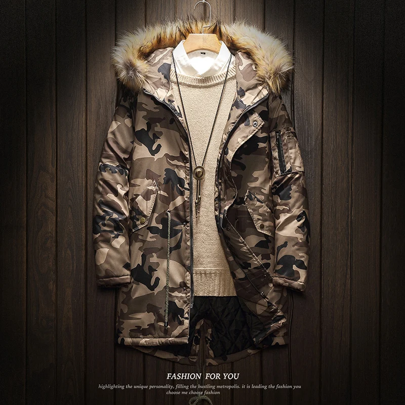 

Camouflage Brand 2019 Winter Padded Warm Coats Jackets Clothes Parkas Plus Asian Size M-5XL Men's Windbreakers