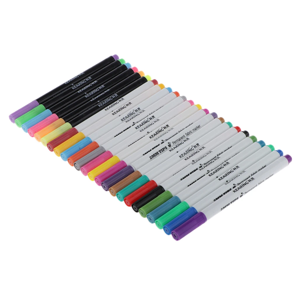 20Colors Paint Marker Pens Set Non-Toxic Waterproof DIY Clothes Craft Painting
