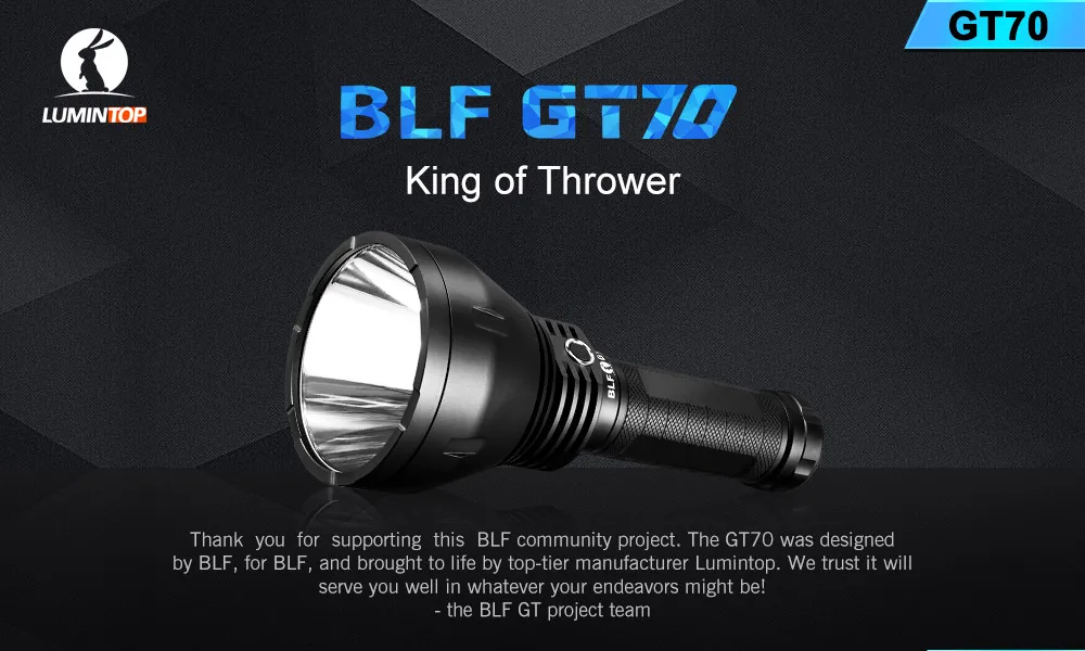 Люминесцентный GT 70 супер яркий поисковый фонарь 7500 люменов BLF GT с Cree XHP70.2 светодиодный максимум 2000 метров
