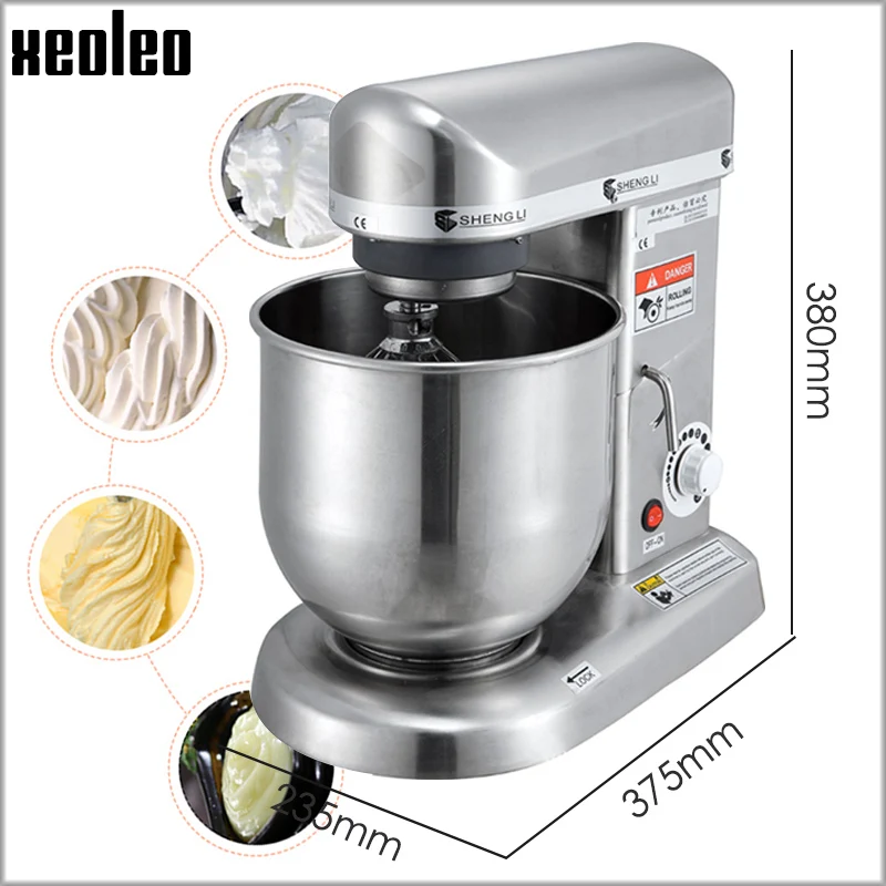 XEOLEO Planetary mixer Food mixer Bread dough mixer Commercial Dough kneading machine with Stainless Steel Bowl 500W 3-speed