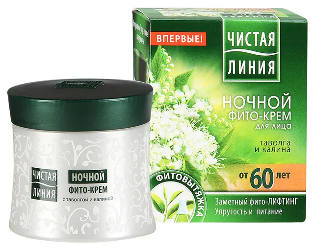 ЧИСТАЯ ЛИНИЯ от 60 лет Крем ночной Таволга/Калина банка 45мл |